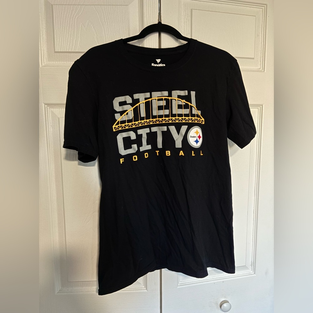 Fanatics Black Steel City Football T-Shirt - Pittsburgh Steelers